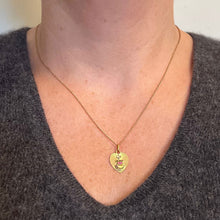 Load image into Gallery viewer, French Augis Plus Qu’Hier Heart 18K Yellow White Gold Enamel Ruby Love Pendant