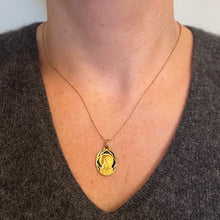 Load image into Gallery viewer, French Dropsy Virgin Mary Plique A Jour Enamel 18K Yellow Gold Pendant Medal