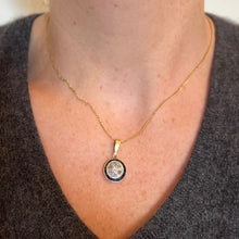 Load image into Gallery viewer, French Sapphire Diamond 18K Yellow Gold Target Charm Pendant