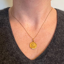 Load image into Gallery viewer, French Virgin Mary 18K Yellow Gold Medal Charm Pendant