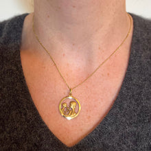 Load image into Gallery viewer, French 18K Yellow Gold Mother and Child Rose Medal Pendant