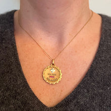 Load image into Gallery viewer, Augis French More Than Yesterday Ruby 18K Yellow White Gold Love Charm Pendant