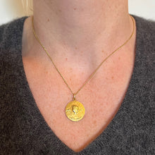 Load image into Gallery viewer, French Monnaie De Paris 18k Yellow Gold Angel of Peace Medal Pendant