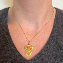 Load image into Gallery viewer, Antique French Holy Saint Christopher 18K Yellow Gold Charm Pendant