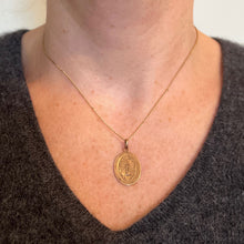 Load image into Gallery viewer, French Virgin Mary 18K Yellow Rose Gold Medal Charm Pendant