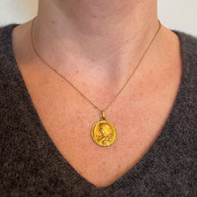 Load image into Gallery viewer, French Becker 18K Yellow Gold St Therese Charm Pendant