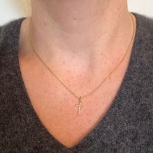 Load image into Gallery viewer, French 18K Yellow Gold Cross Charm Pendant