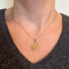 Load image into Gallery viewer, French Virgin Mary First Communion 18K Rose Gold Medal Charm Pendant