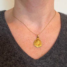 Load image into Gallery viewer, Vintage St Therese Saint Medal Gold Plated Charm Pendant