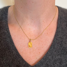 Load image into Gallery viewer, French Art Nouveau Stripes and Roses Yellow Gold Charm Pendant