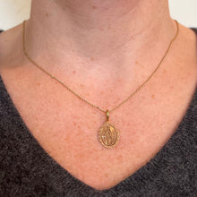 Load image into Gallery viewer, French Virgin Mary Notre Dame de Lourdes 18K Rose Gold Charm Pendant