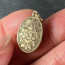 Load image into Gallery viewer, Antique 9K Yellow Gold Mirror Flowers and Leaves Charm Pendant