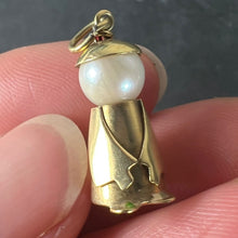 Load image into Gallery viewer, Vintage Mandarin Chinese Man 14K Yellow Gold Cultured Pearl Charm Pendant
