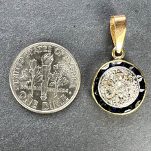 Load image into Gallery viewer, French Sapphire Diamond 18K Yellow Gold Target Charm Pendant