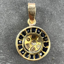 Load image into Gallery viewer, French Sapphire Diamond 18K Yellow Gold Target Charm Pendant