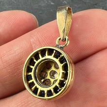 Load image into Gallery viewer, French Sapphire Diamond 18K Yellow Gold Target Charm Pendant