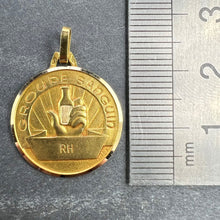 Load image into Gallery viewer, French Blood Group Type Medical 18K Yellow Gold Charm Medal Pendant