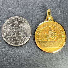 Load image into Gallery viewer, French Blood Group Type Medical 18K Yellow Gold Charm Medal Pendant