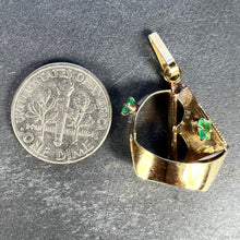 Load image into Gallery viewer, Vintage 18K Yellow Gold Sailing Yacht Boat Emerald Charm Pendant