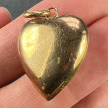 Load image into Gallery viewer, French Puffy Love Heart Flowers 18K Yellow Gold Enamel Pearl Pendant