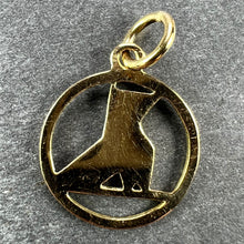 Load image into Gallery viewer, French Art Deco White Origami Bird 18K Yellow Gold Enamel Charm Pendant