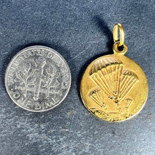 Load image into Gallery viewer, French Saint Michael Dragon Parachute Regiment 18K Yellow Gold Charm Pendant