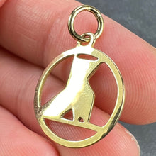 Load image into Gallery viewer, French Art Deco White Origami Bird 18K Yellow Gold Enamel Charm Pendant
