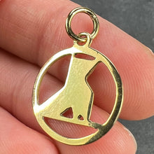 Load image into Gallery viewer, French Art Deco White Origami Bird 18K Yellow Gold Enamel Charm Pendant