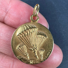 Load image into Gallery viewer, French Saint Michael Dragon Parachute Regiment 18K Yellow Gold Charm Pendant