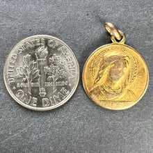 Load image into Gallery viewer, French Dropsy Virgin Mary Ave Maria 18K Yellow Gold Charm Pendant