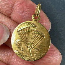 Load image into Gallery viewer, French Saint Michael Dragon Parachute Regiment 18K Yellow Gold Charm Pendant