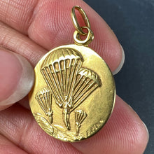 Load image into Gallery viewer, French Saint Michael Dragon Parachute Regiment 18K Yellow Gold Charm Pendant
