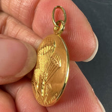 Load image into Gallery viewer, French Saint Michael Dragon Parachute Regiment 18K Yellow Gold Charm Pendant
