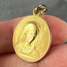 Load image into Gallery viewer, French Dropsy Virgin Mary Ave Maria 18K Yellow Gold Charm Pendant