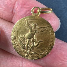 Load image into Gallery viewer, French Saint Michael Dragon Parachute Regiment 18K Yellow Gold Charm Pendant