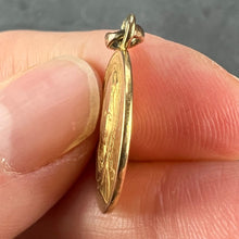 Load image into Gallery viewer, French Dropsy Virgin Mary Ave Maria 18K Yellow Gold Charm Pendant