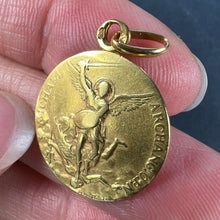 Load image into Gallery viewer, French Saint Michael Dragon Parachute Regiment 18K Yellow Gold Charm Pendant