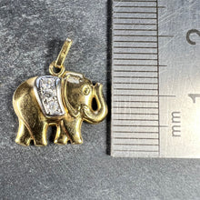 Load image into Gallery viewer, French Lucky Elephant Diamond 18K Yellow Gold Charm Pendant