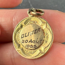 Load image into Gallery viewer, French Dropsy Virgin Mary Ave Maria 18K Yellow Gold Charm Pendant