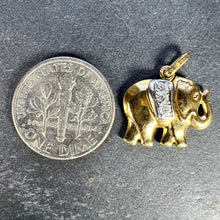 Load image into Gallery viewer, French Lucky Elephant Diamond 18K Yellow Gold Charm Pendant