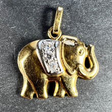 Load image into Gallery viewer, French Lucky Elephant Diamond 18K Yellow Gold Charm Pendant