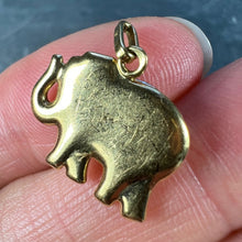 Load image into Gallery viewer, French Lucky Elephant Diamond 18K Yellow Gold Charm Pendant