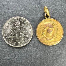 Load image into Gallery viewer, French Dropsy Virgin Mary Ave Maria 18K Yellow Gold Charm Pendant