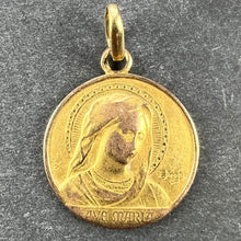 Load image into Gallery viewer, French Dropsy Virgin Mary Ave Maria 18K Yellow Gold Charm Pendant
