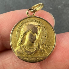 Load image into Gallery viewer, French Dropsy Virgin Mary Ave Maria 18K Yellow Gold Charm Pendant