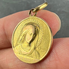 Load image into Gallery viewer, French Dropsy Virgin Mary Ave Maria 18K Yellow Gold Charm Pendant