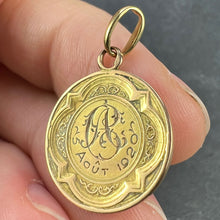 Load image into Gallery viewer, French Dropsy Virgin Mary Ave Maria 18K Yellow Gold Charm Pendant