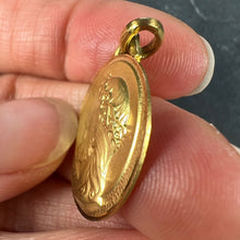 Load image into Gallery viewer, French 18K Yellow Gold Jesus Christ Crown of Thorns Medal Charm Pendant