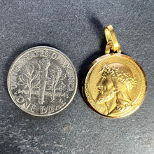 Load image into Gallery viewer, French 18K Yellow Gold Jesus Christ Crown of Thorns Medal Charm Pendant