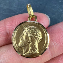 Load image into Gallery viewer, French 18K Yellow Gold Jesus Christ Crown of Thorns Medal Charm Pendant